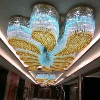 China Large Large Gold Finish Crystal Chandelier For Hotels Modern Chandelier Light for sale