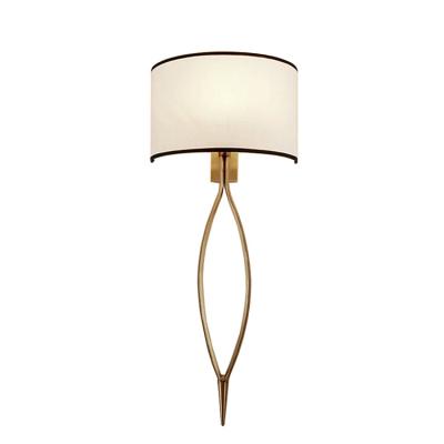 China Modern Modern Wall Light Metal Decor Fabric Bedside Home Wall Lamp For Bedroom for sale