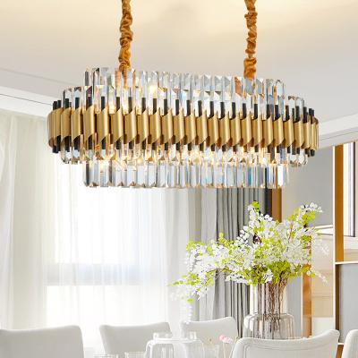 China Creative Luxury Modern Ceiling Lighting Indoor Gold Crystal Round Chandelier With Metal Modern Decoration Crystal Light Modern For Lobby For Home for sale