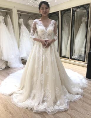 China 2021 High Quality Breathable Long Sleeve Backless Women Wedding Dress in Turkey for sale