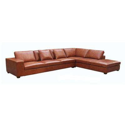 China (Other) Factory Luxury Adjustable Sofa Lounge Couch Oversize Sectional Sofa Corner Sofa Genuine Vintage Leather Couch Living Room Foshan Style for sale