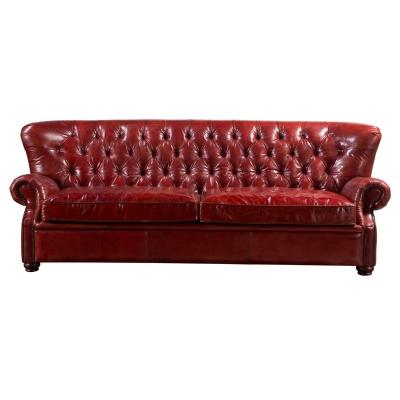 China (Other) Chesterfield Adjustable Imperial Red Leather Sofa for sale