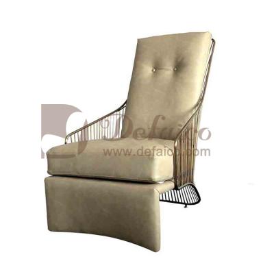 China Colette Bergere Armchair Leisure Leather Sectional Lounge Sofa For Sale (Other) Classic Italian Luxury Gold Frame Metal Adjustable for sale