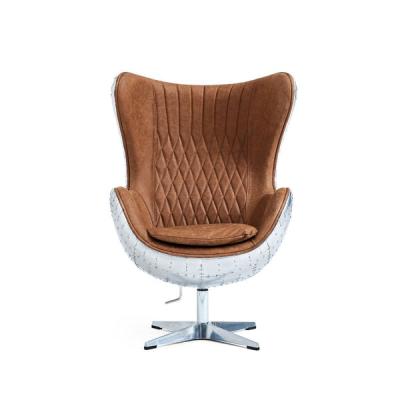 China Vintage Rotating Desk Egg Chair Genuine Leather Aluminum Material Aviator for sale