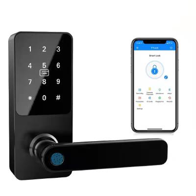 China Hotel TT Lock Airbnb Smart Hotel Door Lock Hotel Door Lock Wifi Remote Open for sale