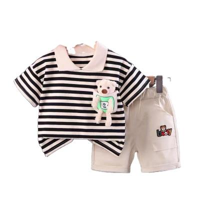 China Normcore Summer Suit Cotton Kids/Minimalist Boys Short Sleeve Baby Boy Pop Slim Baby Kids Summer Two Piece Set Clothes Set for sale