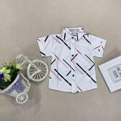 China 2023 New Fashion Boy Shirt Pattern Print Clothes 2-6 Years Summer Children Kids Tops Sustainable Shirt for sale