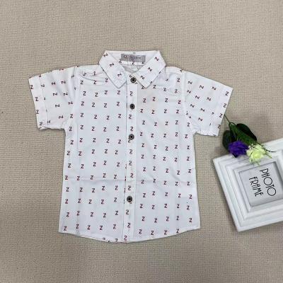 China Viable Children's Clothing 100-140 Boy's Short Sleeve Shirt Summer Clothing 100% Cotton Short Sleeve Shirt for sale