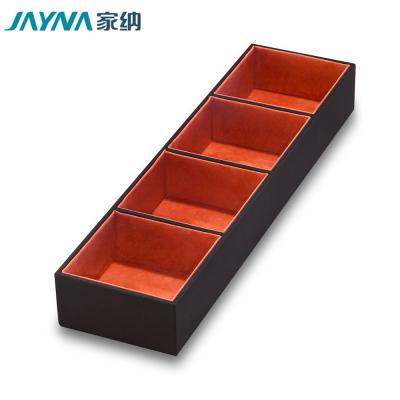 China JAYNA Luxury Wardrobe Accessories Free Sample Leather Jewelry Display Organizer in Brown Color for sale