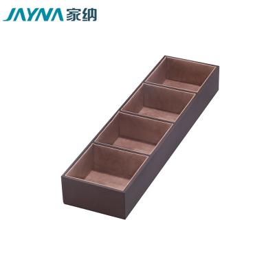 China JAYNA Luxury Wardrobe Accessories Free Sample Leather Jewelry Display Organizer in Brown Color for sale