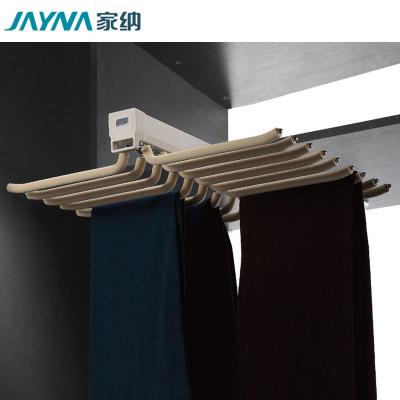 China Eco-Friendly Wardrobe Top Mounted Pull Out Trouser Rack And Hanger With Damping Slide for sale