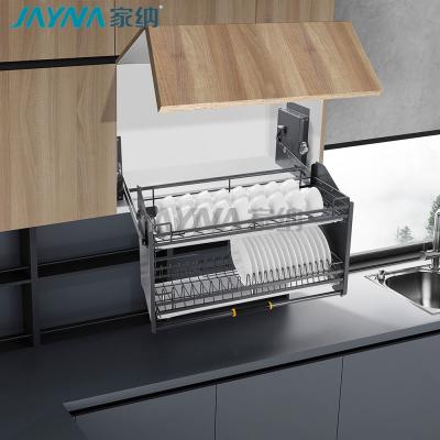 China JAYNA Sustainable Kitchen Accessories Cabinet Lower Wire Dish Lift Basket Lift Basket With Soft Closing for sale