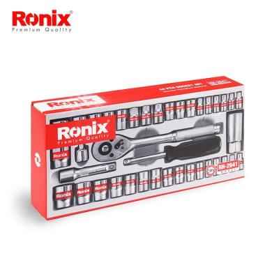 China High Quality Car Repair Ronix RH-2641 Model Socket Set 40Pcs DIY Tools Tool Kit Professional Wrench 3/8 Inch Box Socket Set For Car Repair for sale