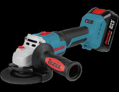 China Ronix 8912K Cordless General Grinding and Polishing Tools Machine High Quality Portable Mini Cordless Brushless 115mm Kit Angle Grinder for sale