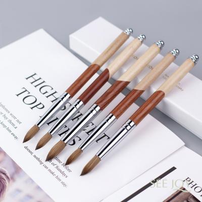 China NAIL Kolinsky Professional Nail Brush Pure Kilonsky Art Brush Acrylic Nail Brush Wooden Handle for sale