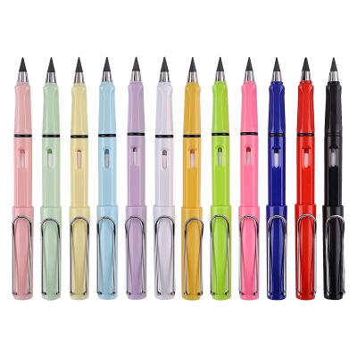 China Writing 2022 new plastic clip tip forever seed no ink lead break hard long time use Pen Inkless Pencil With Eternal Eraser for sale