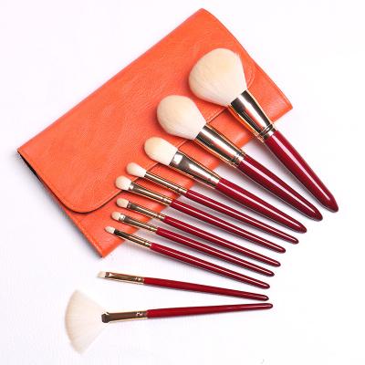 China Fashion Aluminum Style Olive Cosmetic Makeup Brushes Logo Make Up Brush Set Professional Custom for sale