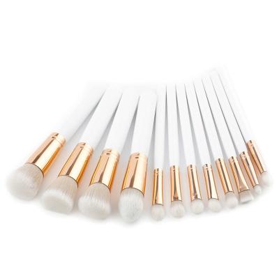 China high quality 10pcs 12pcs private label hair makeup set brush luxury wooden professional white synthetic handle cruelty free for sale