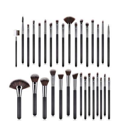 China Olive 2022 Full Aluminum Cosmetic Brush 32pcs High Quality Private Label Makeup Brush Black Set Brush for sale