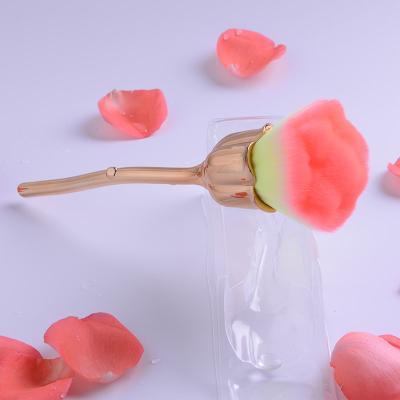 China Wholesale New Style Flat Brush Rose Makeup Brush Soft Beauty Makeup Brush Cosmetic for sale