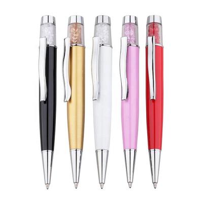 China Wholesale Fashion Luxury Cute Metal Beautiful Diamond Pink Crystal Ball Pen for sale