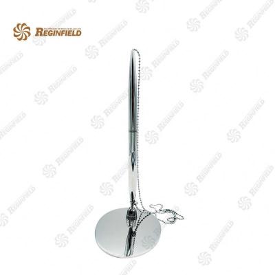 China Promotional Table Pen With Chain Round Pen Stand High Quality New Metal and Shiny Barrel for Business Gift for sale