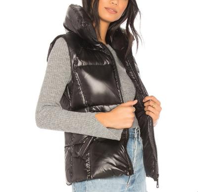 China Waterproof OEM Custom Design 100% Polyester Waterproof Women Invest Down Jacket Winter Jacket Goose Down Vest for sale