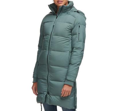 China Viable Custom Design Goose Down Jacket Women's Outwear Stripper Winter Long Down Jacket Women's Lightweight Cotton Filling for sale