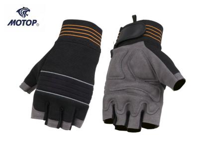 China Durable Hot Top Selling Design Half Finger Working Mechanical Gloves With Palm Padding for sale