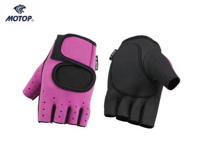 China Durable Neoprene Sports Gloves Breathable Half Finger Gym Purple Fitness Gloves for sale