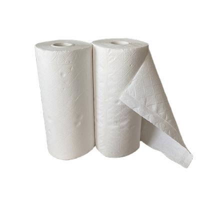 China Water Absorption Embossed Kitchen Paper Towel Roll Bamboo Kitchen Paper Towels Towel Roll for sale