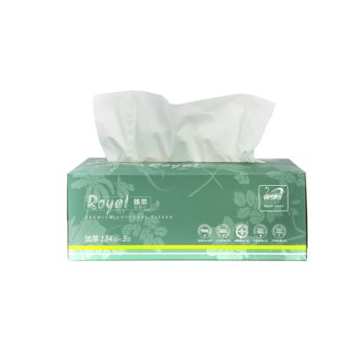 China YASHI strong 3 ply box bamboo pulp facial tissue for sale