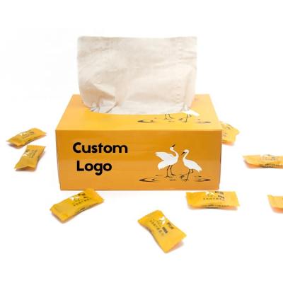 China OURRU Factory Logo Eco-friendly Water Soluble Custom Tissue Facial Soft Tissue OEM Package In Box Facial Tissue for sale