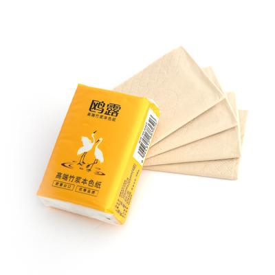 China 100% Natural Bamboo Pulp OULU Paper 100% Virgin Unbleached Bamboo Customize Pouch Tissue Small Bundle Facial Paper for sale