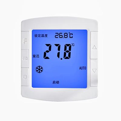 China White 4-Pipe PC ABS HVAC System Large Screen 2-Pipe Room Air Conditioning HVAC Fan Central Coil Flame Retardant LCD Display Digital Temperature Controller for sale