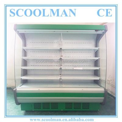 China Single-temperature Dairy Open Display Fridge With Air Curtain for sale