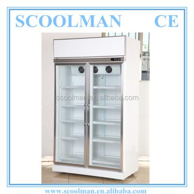 China Commercial Single-Temperature Use Double Door Refrigerator Dimensions for sale