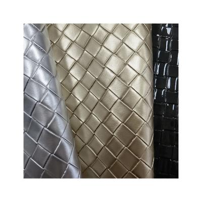 China Other fashion pattern modern grain PU woven leatherette fabric is used for shoes and bags for sale