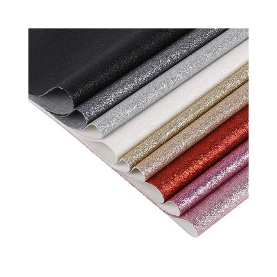 China Other Solid Color Glitter PU Leather Synthetic Chunky Faux Leather Fabric Leather Sheets For Shoes for sale