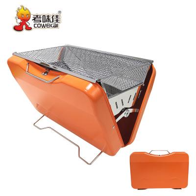 China Easily Assembled Korean Style Picnic Camping Folding Stainless Steel Outdoor Part Burning Portable Charcoal BBQ Grill for sale