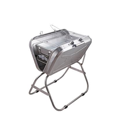 China Commercial Japanese Korean Portable Outdoor Camping Grill Easily Assembled Towel BBQ Grill Folding Stainless Steel Charcoal BBQ Grill for sale