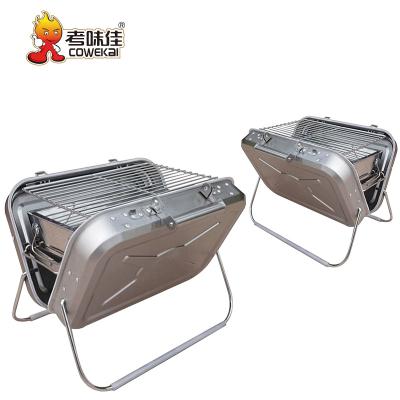 China Hot Selling Portable Camping Stainless Steel Charcoal BBQ Grill Easily Assembled Outdoor Grill for sale