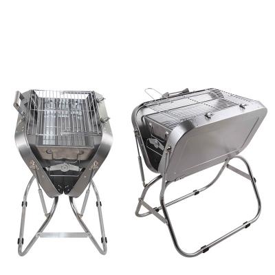 China Large Size Easy Clean Portable Folding Camping Stainless Steel Suitcase Barbecue Easily Assembled Outdoor Grill for sale