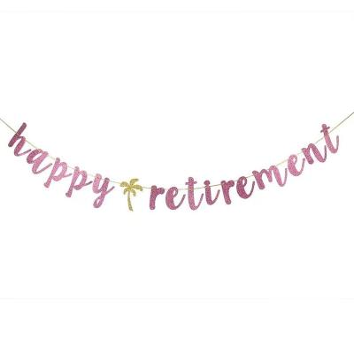 China Vintage Vintage Happy Retirement Banner for Retirement Party Sign Garland Decoration Supplies for sale