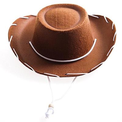 China Polyester Halloween Costume Children Cowboy Hat Kids Cowboy Western Felt Ranch Hat for sale