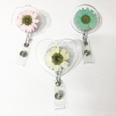 China Portable Custom Badge Reels with Glitter Name ID Holders for Badges Nurses Work Decorative Badge Holders for sale