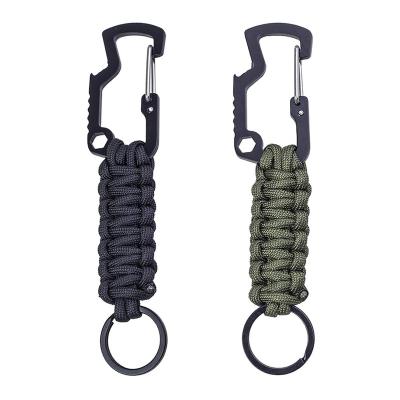 China Amazon Survival Outdoor Mountaineering Umbrella Multifunctional Zinc Alloy Buckl Rope Woven Main Chain Pull Chain Easy Buckle for sale