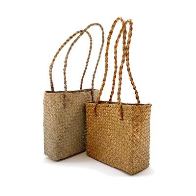 China Factory Direct Viable Natural Hawaiian Beach Straw Woven Handbags for sale