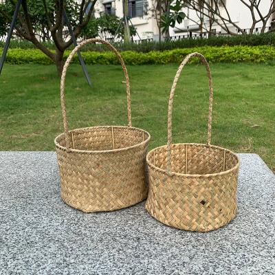 China Viable Wholesale Price Home Decor Hand - Jute Flower Vegetable Plankton Cotton Rope Plant Woven Basket for sale