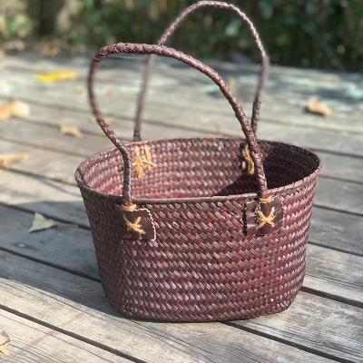 China Handwoven Baskets&Picnic Storage Flower Vegetable Plankton Stocked Hanging Containers&Tabletop Baskets For Home Hotel for sale